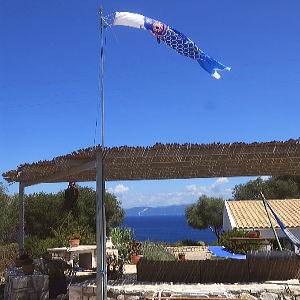 Koinobori in Paxos, Greece